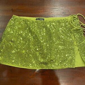 Sequin Mini Tie Skirt